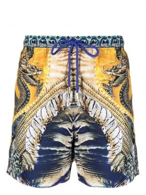 Trykt shorts Camilla gul