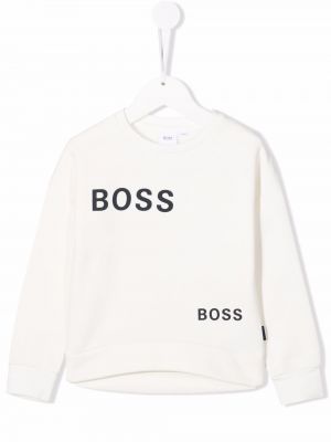 Felpa con stampa Boss Kidswear bianco