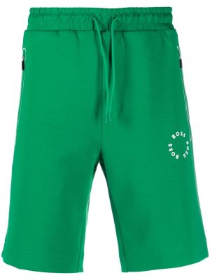 Pantaloncini sportivi con stampa Boss verde
