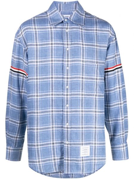Pledinė dryžuota lininė marškiniai Thom Browne