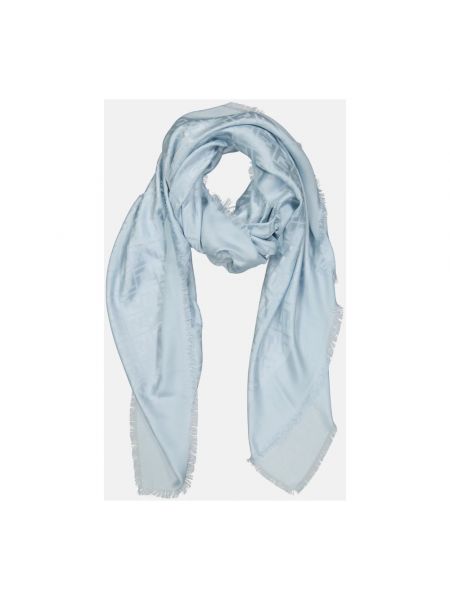 Pañuelo de seda con estampado Fendi azul