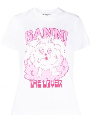 T-shirt Ganni vit