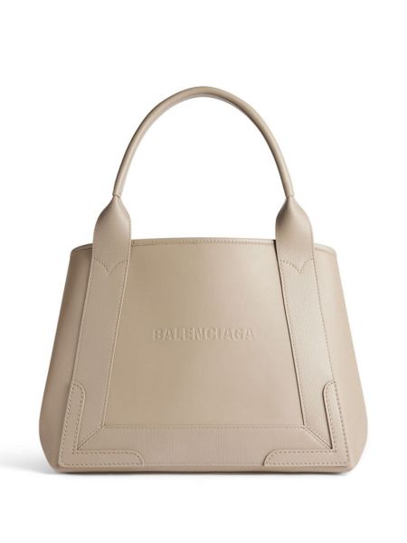 Δερμάτινη τσάντα shopper Balenciaga μπεζ