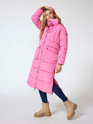 Καπιτονέ παλτό Only ροζ