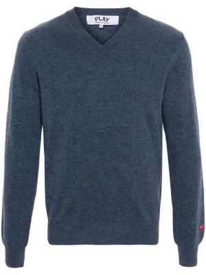 Вълнен пуловер Comme Des Garçons Play синьо