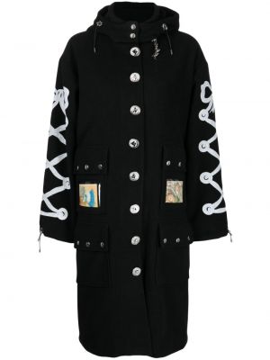 Palton de lână cu imagine Chopova Lowena negru