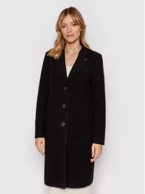 Manteau d'hiver en laine large Calvin Klein noir