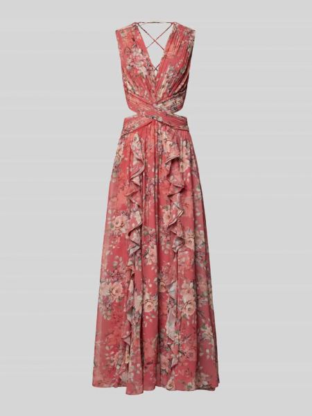 Sukienka koktajlowa z falbankami Adlysh różowa