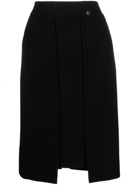 Plisované pouzdrová sukně Chanel Pre-owned černé