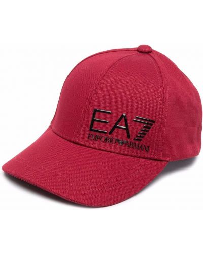 Gorra con estampado Ea7 Emporio Armani rojo