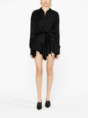 Plisované asymetrické šaty Pnk černé