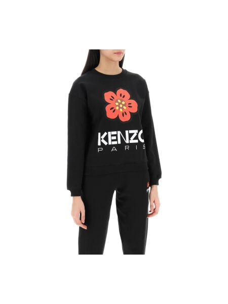 Bluza w kwiatki z okrągłym dekoltem Kenzo czarna