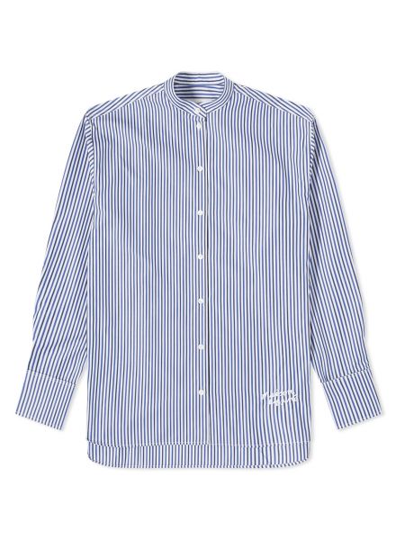 Рубашка в полоску оверсайз Maison Kitsuné синяя