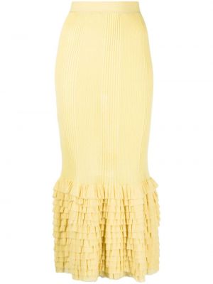 Bavlněné midi sukně s vysokým pasem s volány Jean Paul Gaultier Pre-owned - žlutá