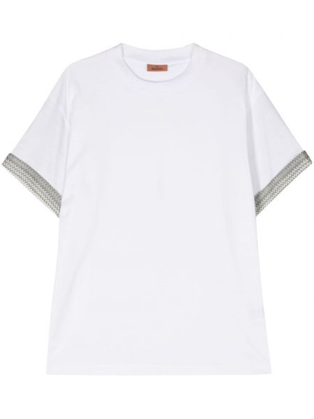 T-shirt en coton à motif chevrons Missoni blanc