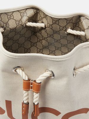 Δερμάτινη τσάντα ώμου Gucci μπεζ