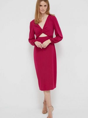Midi haljina Lauren Ralph Lauren ružičasta