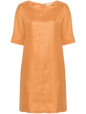 Λινή μίντι φόρεμα Antonelli πορτοκαλί