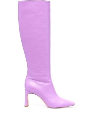 Кожаные ботинки на шпильке высокие Liu Jo, фиолетовые
