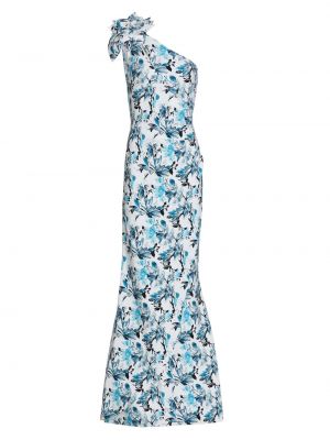 Платье в цветочек с принтом из джерси Chiara Boni La Petite Robe синее