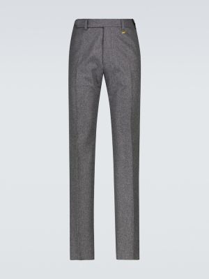 Vlněné klasické kalhoty Fendi šedé
