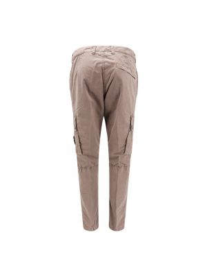 Pantalones con cremallera de algodón Stone Island gris