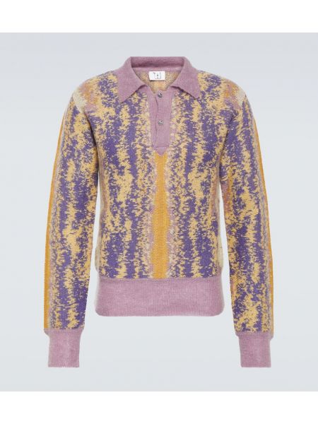 Moherinis polo marškinėliai Winnie New York violetinė