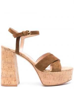 Sandale din piele de căprioară cu platformă Gianvito Rossi