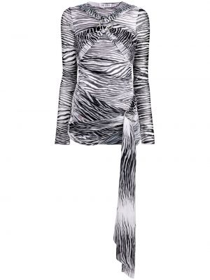 Mini obleka s potiskom z mrežo s tigrastim vzorcem The Attico
