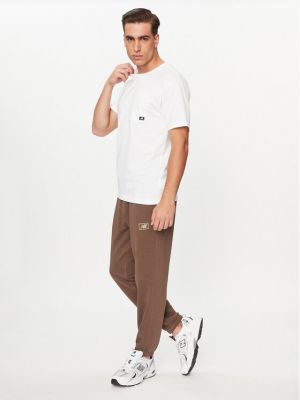 Bavlnené priliehavé tričko s krátkymi rukávmi New Balance biela