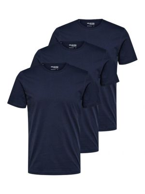 T-shirt Selected Homme blau
