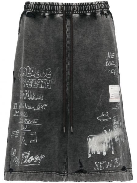 Shorts aus baumwoll mit print Maison Mihara Yasuhiro grau