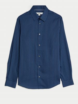 Košile s geometrickým vzorem Marks & Spencer modrá