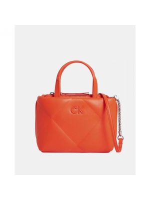Bolso shopper con cremallera acolchada Calvin Klein naranja