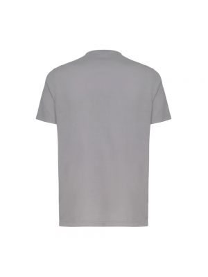Camisa de algodón manga corta de cuello redondo Zanone gris