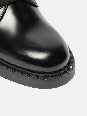 Kožené kotníkové boty z nylonu Prada černé