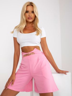 Bombažne kratke hlače Fashionhunters roza