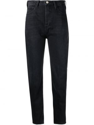 Hög midja skinny fit-jeans Frame svart