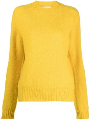 Vlněný svetr s kulatým výstřihem Ymc žlutý