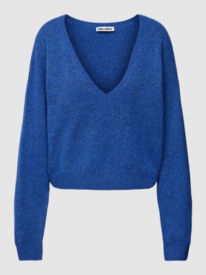 Dzianinowy sweter Review Female niebieski
