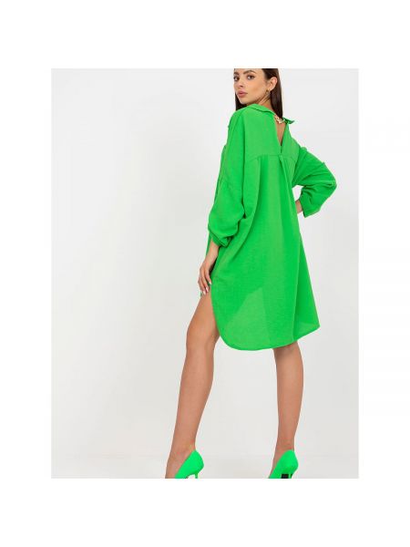 Asymetrické košilové šaty Fashionhunters zelené