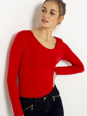 Tricou cu mânecă lungă Camaieu roșu