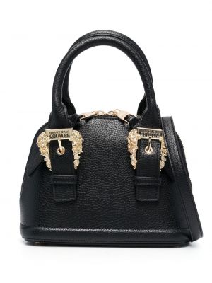 Kožená shopper kabelka z imitace kůže Versace Jeans Couture černá