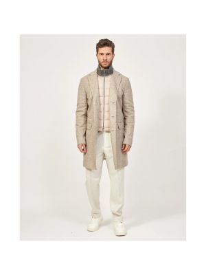Płaszcz wełniany slim fit Hugo Boss biały