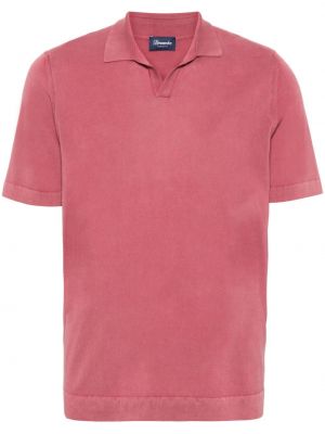 Памучна поло тениска Drumohr розово