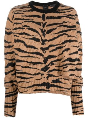 Pulover s potiskom s tigrastim vzorcem Pinko