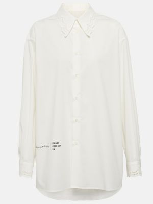 Krajková bavlněná košile Mm6 Maison Margiela bílá