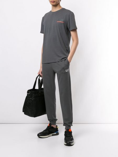 Pantalones de chándal con estampado Ea7 Emporio Armani gris