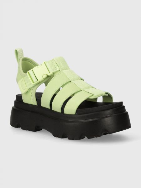 Sandale din piele cu platformă Ugg verde