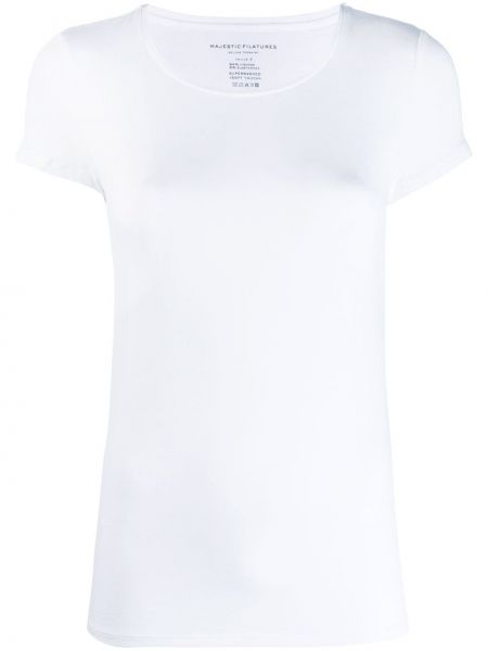 T-shirt con scollo tondo Majestic Filatures bianco